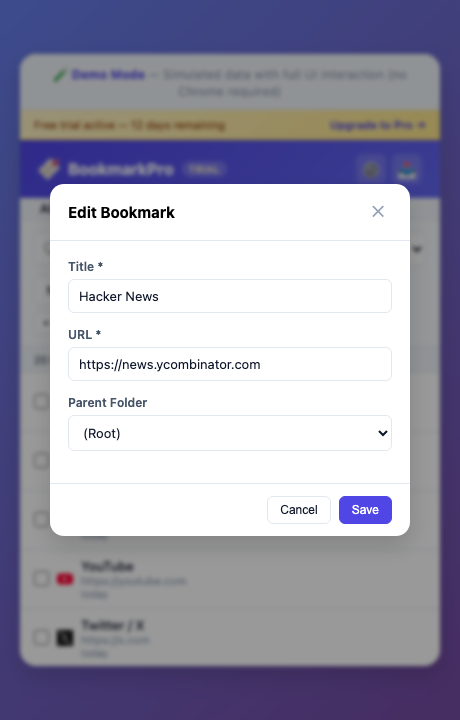 Edit Bookmark